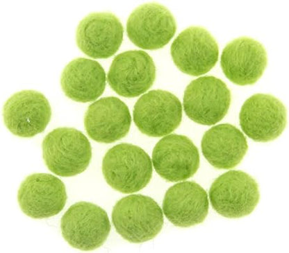 Needle Felt Balls Wool Beads Dry Felted Balls 15mm Handmade DIY Crafts 20pcs (Light Green) - Image 3