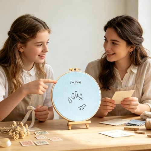 Crafmanoe Easy Hand Embroidery Kits for Adults Beginners, Embroidery Starters Kits, Stamped Cross Stitch Kits Needlepoint Kits for Beginners Adults, Embroidery Hoop, Thread, Fabric and Video Tutorial - Image 2