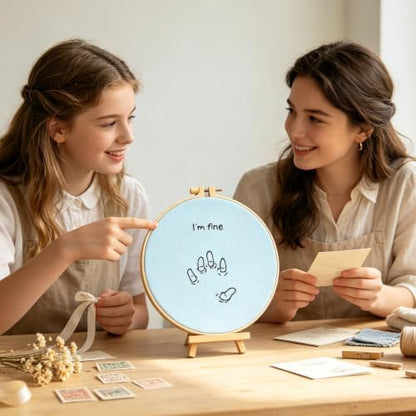 Crafmanoe Easy Hand Embroidery Kits for Adults Beginners, Embroidery Starters Kits, Stamped Cross Stitch Kits Needlepoint Kits for Beginners Adults, Embroidery Hoop, Thread, Fabric and Video Tutorial - Image 2