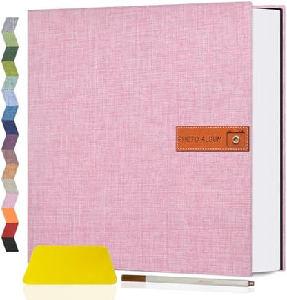 Popotop Large Photo Album Self Adhesive 4x6 5x7 8x10 Scrapbook Album DIY Picture Book,Gifts for Mom,Family Baby and Wedding,with Metal Pen and Plastic Board by Popotop