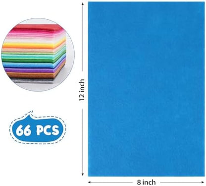 12x8 Inch 66Pcs 40 Colors Felt Sheets, DIY Craft Supplies - Image 2