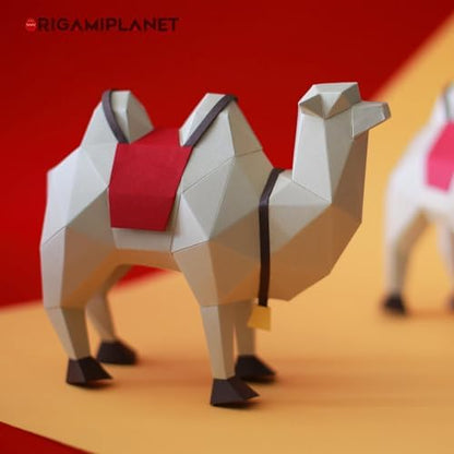 Camel 3D Origami Paper Craft Kit, Creative Handmade Paper Sculpture Art for Home Decor, Unique Pre-Cut DIY Cute Animal Models Papercraft Set, Present for Teens & Adults - Image 2