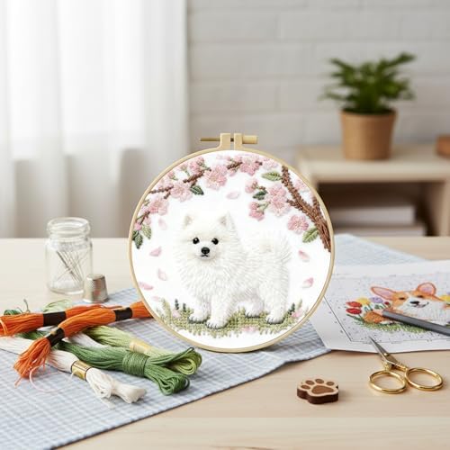 FRANDEK DIY Star Moon Stamped Embroidery Kit with Hoop for Adults - Image 4