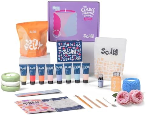 Sculpd Candle Making Kit, 1 Candle, Peony Rose Fragrance, Pastel Tones by Sculpd