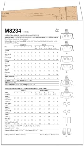 McCall's Potholders, Tea Towel, and Children's and Misses' Aprons Sewing Pattern Packet, Design Code B6905, Sizes 3-8 / XS-XL, Multicolor - Image 2