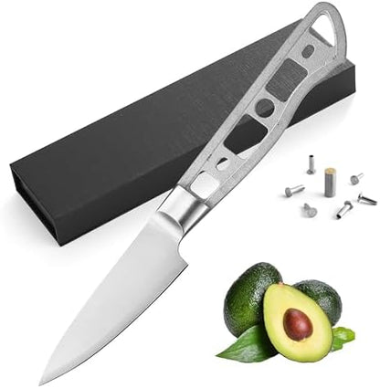 KATSURA Woodworking Project Kit –Paring Knife Blank – 3.25 Inch – Japanese Premium AUS 10, 3-Layer Forged Steel – Perfect for Woodworkers, Crafters – Classic Style Handle – NO LOGO by KatsuraCutlery