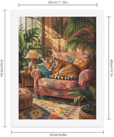 Bozfoxa Paint by Numbers Kit for Adults Beginner Tropical Tiger Sofa - Image 2
