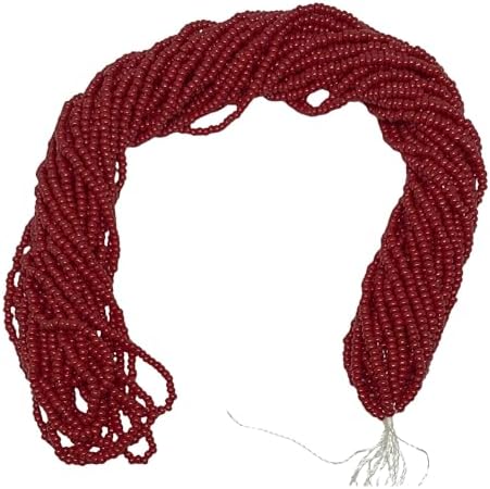 11/0 Glass Seed Beads, 12 String Hanks, Small Craft Beads, 2 mm (Burgundy) by Unknown