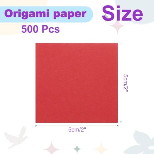 DMiotech 500 Sheets 2x2 Inch Origami Paper, Red Square Origami Paper Easy Fold Double Sided Paper for DIY Arts and Crafts - Image 4