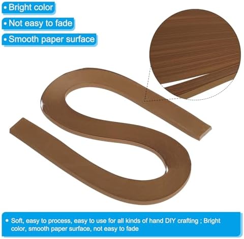 PATIKIL 240pcs Quilling Strips Paper 3/16"(5mm) 21"(54cm) Origami Paper Quilling Strip for Art DIY Hand Craft Christmas, Dark Brown - Image 3