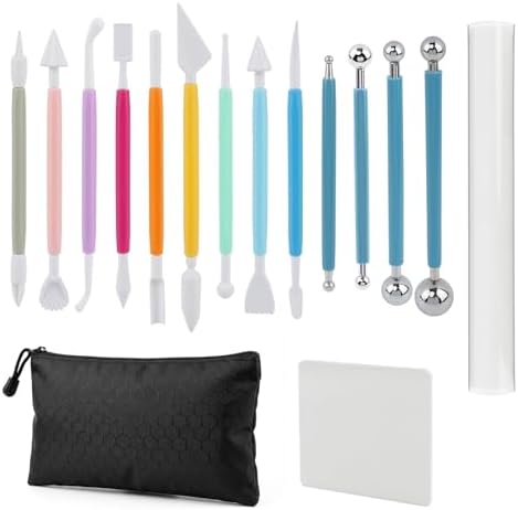 16PCS Clay Sculpting Tools Set with Roller & Storage Bag by Unknown