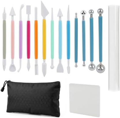 16PCS Clay Sculpting Tools Set with Roller & Storage Bag by Unknown