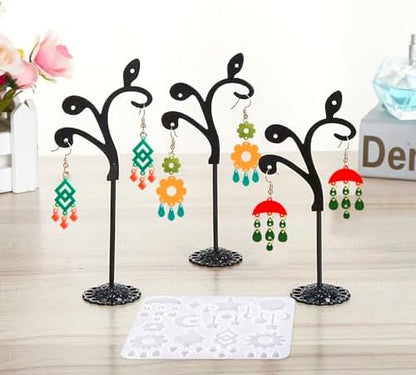 4 PCS Earring Resin Molds Multi Layer for DIY Pendant Keychain Earrings - Image 2