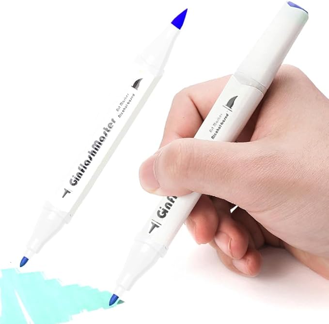 Ginflash Brush & Fine Art Markers Pen Sketch Alcohol Based Markers Dual Tipped Manga Drawing Coloring Marker Art Supplies (30)