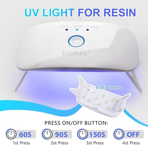 KISREL 200g UV Resin Kit with Light and Molds, Bubble-Free Crystal Clear - Image 4