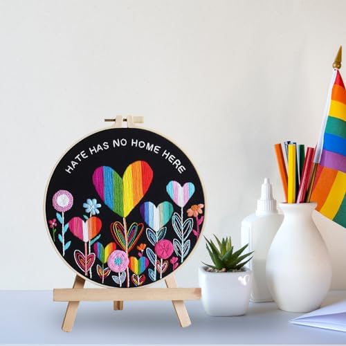 Louise Maelys LGBT Love Embroidery Kit for Beginners, Flower Pattern - Image 6