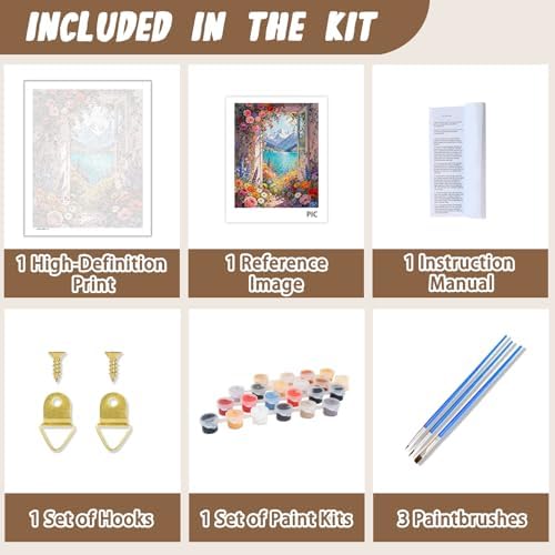 XTCIXAL Paint by Numbers Kit for Adults, Landscape, 16X20 Inch - Image 5