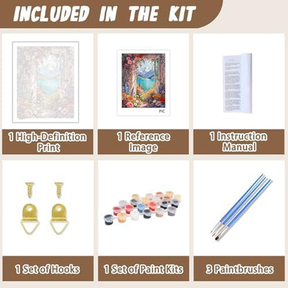 XTCIXAL Paint by Numbers Kit for Adults, Landscape, 16X20 Inch - Image 5