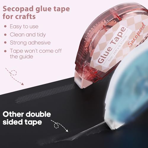 Secopad Scrapbook Tape, Glue Tape for Crafts, 4 Pack, Light-Colored Shell - Image 2