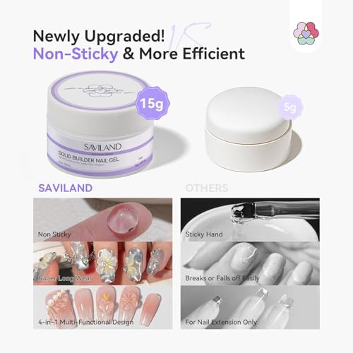 SAVILAND Solid Builder Nail Gel Non-Sticky 3D Nail Gel - Image 4