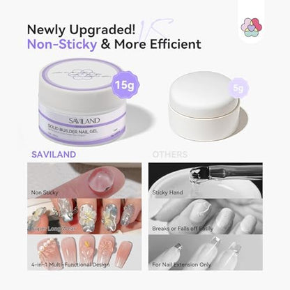 SAVILAND Solid Builder Nail Gel Non-Sticky 3D Nail Gel - Image 4