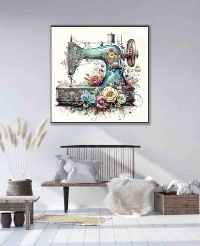 Sewing Machine Stamped Cross Stitch Kit for Adults 13.7x13.7 inches - Image 4