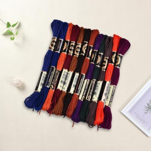 12 Skeins 6 Strands Hand Variegated Embroidery Floss Gradient Cross Stitch Thread Polyester Friendship Bracelet String Yarn Bracelets Threads Bulk for Sewing Knitting Craft Crochet Stitching - Image 3