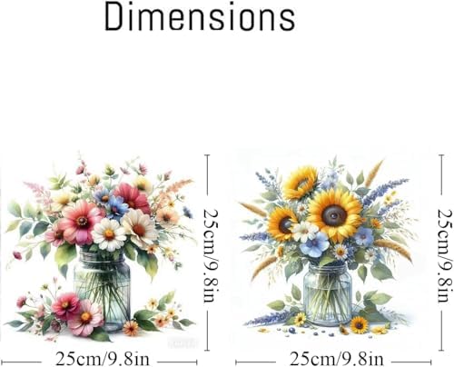 TCDZMYGS 2 Pack Flower Paint by Numbers Kit for Adults Beginner,Daisy Paint by Number Kits with Frame,DIY Acrylic Oil Painting by Numbers for Home Wall Decor 9.8 x 9.8 inch - Image 5