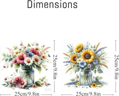 TCDZMYGS 2 Pack Flower Paint by Numbers Kit for Adults Beginner,Daisy Paint by Number Kits with Frame,DIY Acrylic Oil Painting by Numbers for Home Wall Decor 9.8 x 9.8 inch - Image 5