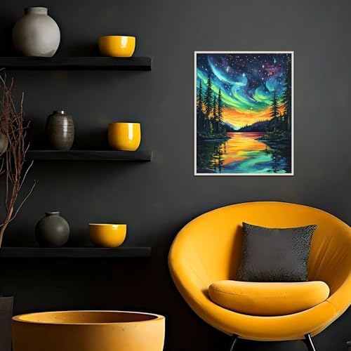 Banket Paint by Numbers Kit for Adults Beginner Starry Night DIY Painting Kits for Adults Landscape Easy Adult Paint by Number Kits on Canvas Color by Numbers for Gifts Home Wall Decor 16x20 Inch - Image 3