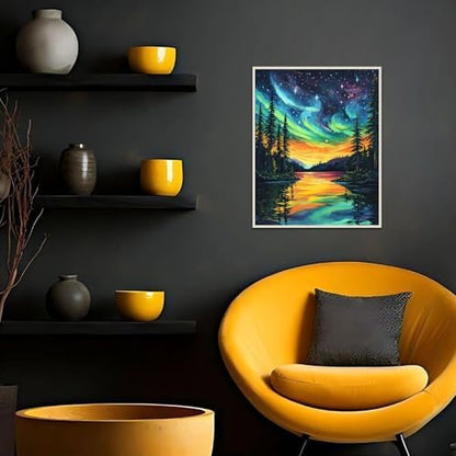 Banket Paint by Numbers Kit for Adults Beginner Starry Night DIY Painting Kits for Adults Landscape Easy Adult Paint by Number Kits on Canvas Color by Numbers for Gifts Home Wall Decor 16x20 Inch - Image 3