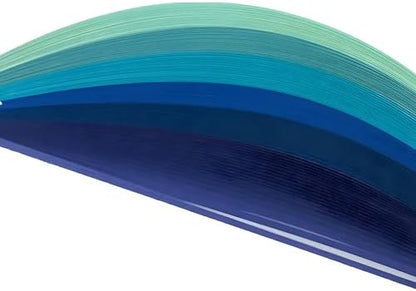 1.5mm Multicolor Quilling Paper Strips Set Quilling Strips 1/16inch-120pc-15.3inch Length-Gradient Paper Strips (Blue) - Image 2
