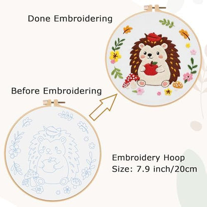 Louise Maelys Hedgehog Embroidery Kit, Cross Stitch Kit for Beginner - Image 5