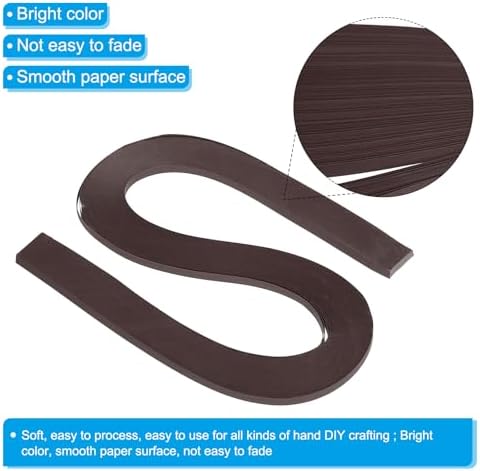 PATIKIL 120pcs Quilling Strips Paper 3/16"(5.2mm) 21"(54cm) Origami Paper Quilling Strip for Art DIY Hand Craft Christmas, Dark Brown - Image 3