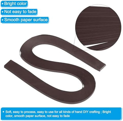PATIKIL 120pcs Quilling Strips Paper 3/16"(5.2mm) 21"(54cm) Origami Paper Quilling Strip for Art DIY Hand Craft Christmas, Dark Brown - Image 3