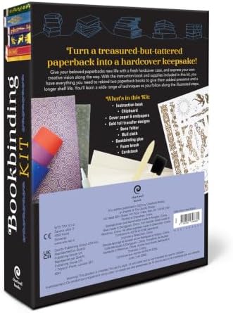 Bookbinding Kit: Transform Your Favorite Book into a Deluxe Edition - Includes: Chipboard, Cover Paper, Decorative Endpapers, Bone Folder, Gold Transfers, Bookbinding Glue, Foam Brush, Mull Cloth - Image 4
