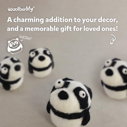 Woolbuddy Needle Felting Starter Kit (Panda) for Beginner & Adult with Tool - Image 4
