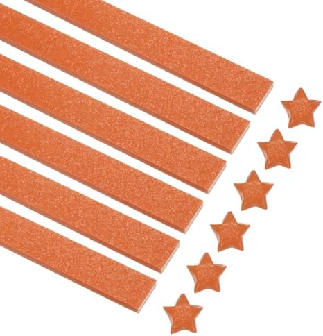 MECCANIXITY 360 Sheets Origami Paper Glitter Stars Papers Dark Orange Fold Paper for Beginner Arts Crafts Projects,0.4 x 9.3 Inch by MECCANIXITY