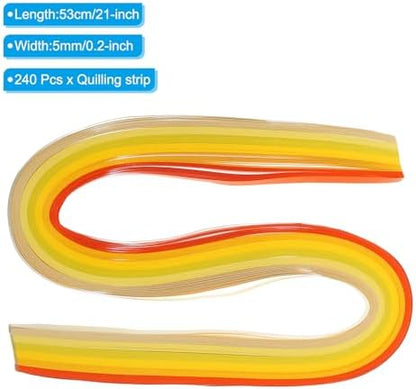 PATIKIL 240pcs Rainbow Quilling Strips Paper 3/16"(5mm) 21"(53cm) Origami Paper Quilling Strip for Art DIY Craft Christmas, Yellow - Image 2