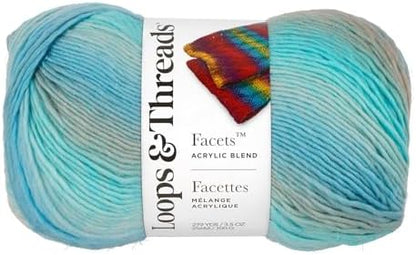 Loops & Threads Facets Yarn - Yarn for Knitting, Crochet, Weaving, and Arts & Crafts - Frost, Acrylic, 3.5 oz by LoopsThreads