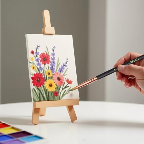 Artist Paint Brush Set，Assorted Shapes & Sizes for Acrylic, Watercolor, Oil, and Gouache, Perfect Artist Brushes for Kids, Adults Fabulous for Canvas & Fabric - for Beginners and Professionals (12) - Image 6
