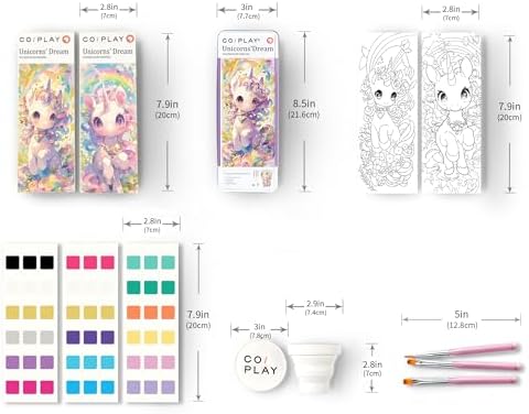 COIPLAY Watercolor Craft Kit, Paint Set, 648 Color Blocks, 52 Coloring Bookmarks, Unicorn Theme, Travel Gift for Kids & Adults - Image 6