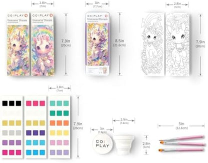COIPLAY Watercolor Craft Kit, Paint Set, 648 Color Blocks, 52 Coloring Bookmarks, Unicorn Theme, Travel Gift for Kids & Adults - Image 6