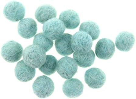 Needle Felt Balls Pure Wool Beads Dry Felted Balls 15mm Handmade DIY Crafts 20pcs (Mint) - Image 3