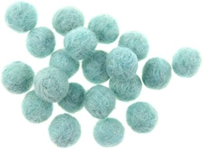 Needle Felt Balls Pure Wool Beads Dry Felted Balls 15mm Handmade DIY Crafts 20pcs (Mint) - Image 3