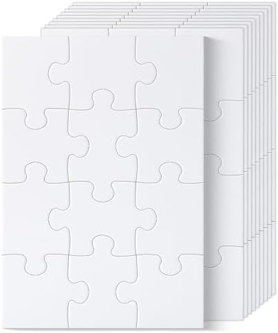 Mr. Pen- Blank Puzzle, 10 Pack, 12 Pieces/Pack, 5.5" x 8.1" by MrPen