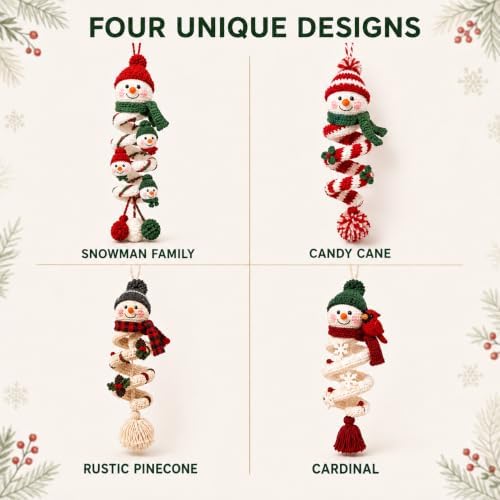 Crochet Snowman Spiral Ornament DIY Kit, Christmas Craft for Adults - Image 5
