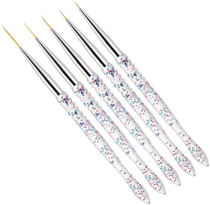Nail Dotting Tools Kit - 10 Pcs, 5 Double-end Tools, 5 Nail Liner Brushes - Image 5