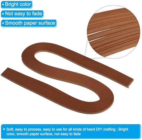 PATIKIL 600pcs Quilling Strips Paper 1/8"(3mm) 21"(54cm) Origami Paper Quilling Strip for Art DIY Hand Craft Christmas, Dark Brown - Image 3