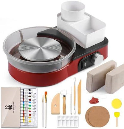 Catcrafter Pottery Wheel for Kids Teens Adults Beginners - Red Pottery Kit by Catcrafter